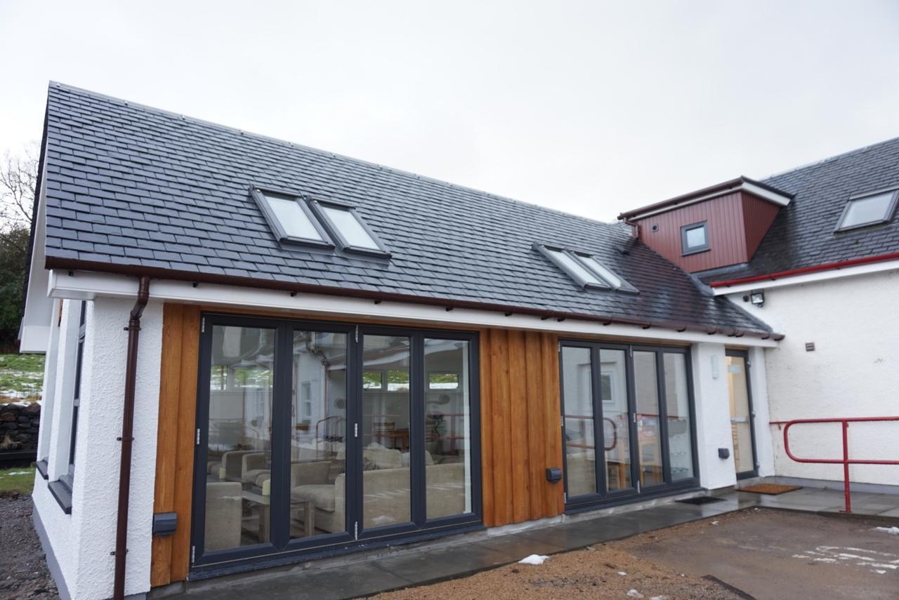 Corran Bunkhouse Hotel Exterior photo The new extension at the rear of the school